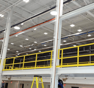 Mezzanine With Designed Lighting System